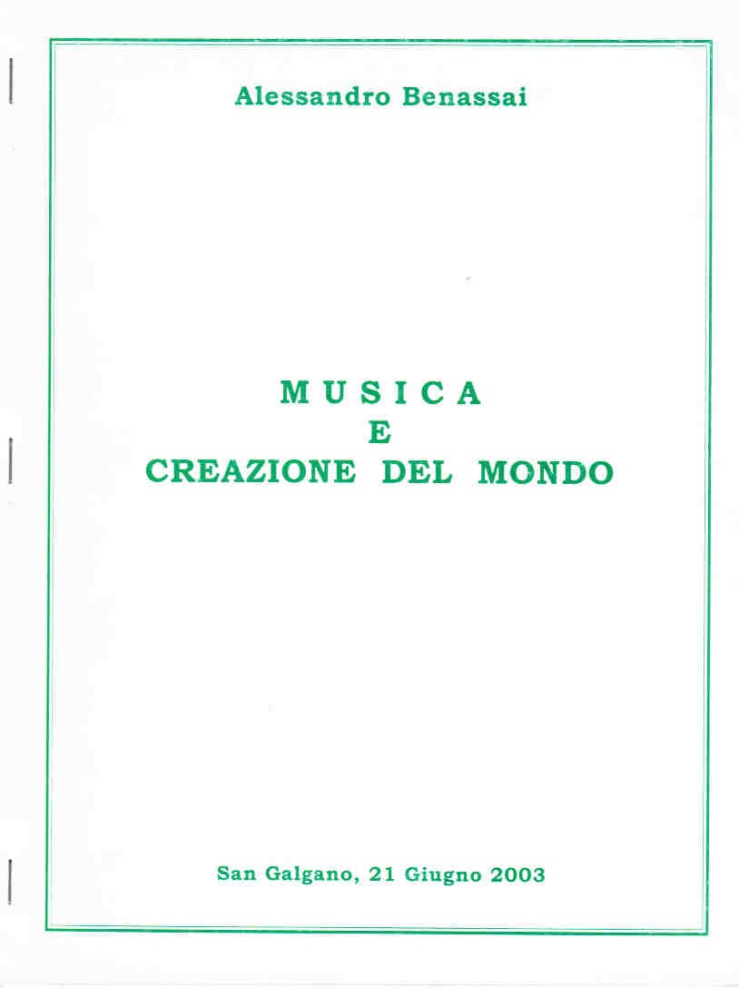 MUSICA E CREAZIONE DEL MONDO