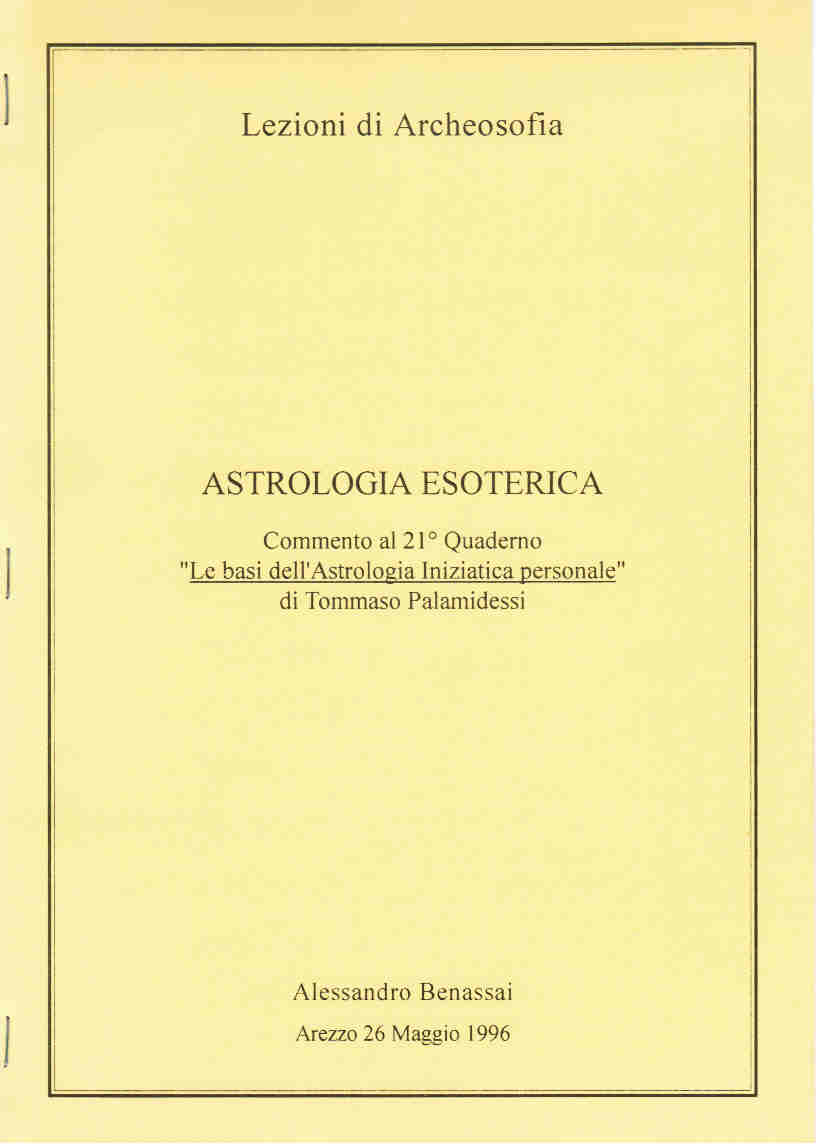 ASTROLOGIA ESOTERICA Arezzo 26 maggio 1996