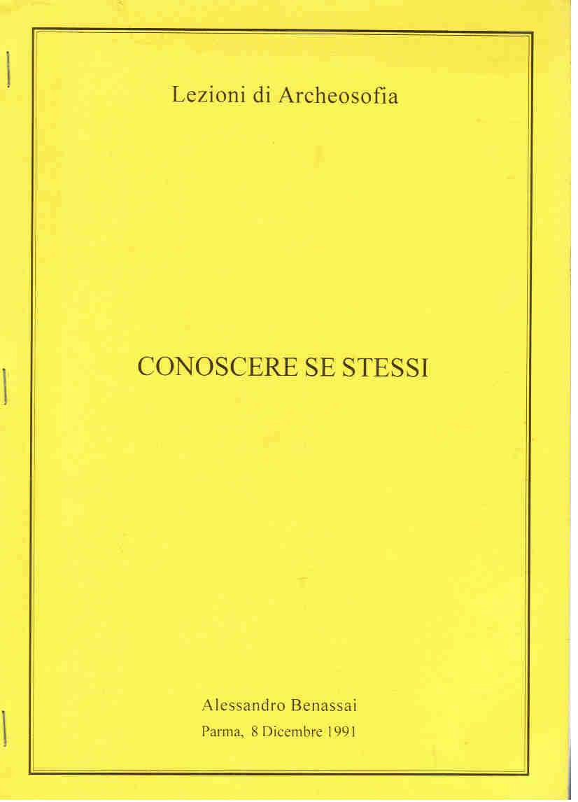 CONOSCERE SE STESSI Parma 8 dicembre 1991
